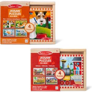 ✨$20🧩Melissa & Doug•2 Sets of Jigsaw Puzzles (8 Total)•Pets & Transportation•NIB